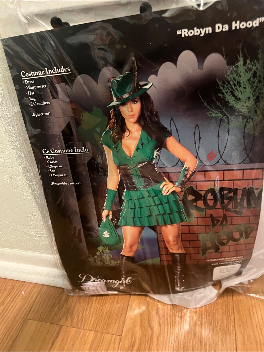 #3307**Dreamgirl Green Robyn Da Hood Costume Set - Picture 4 of 17